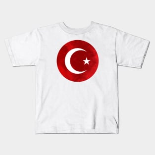 Watercolor Turkish Flag Kids T-Shirt